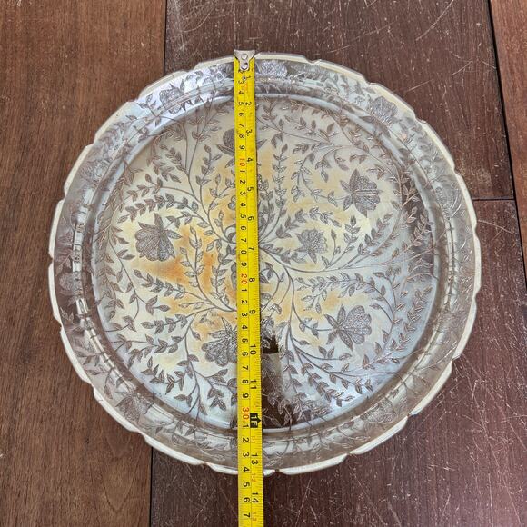 Jeannette Floragold 13" Round tray Cake Plater Serving Platter Marigold Carnival - Picture 2 of 5